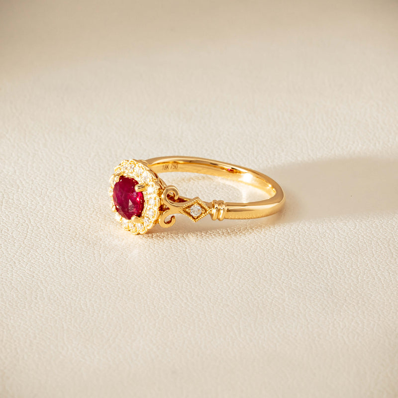 18ct Yellow Gold 1.02ct Ruby & Diamond Versailles Ring - Ring - Walker & Hall