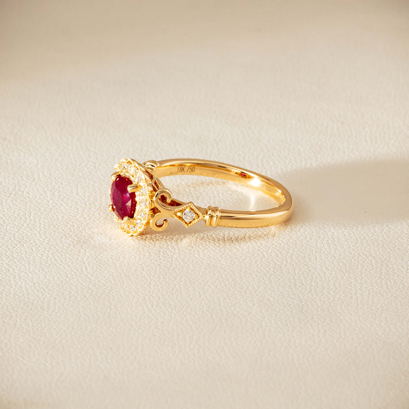 18ct Yellow Gold 1.02ct Ruby & Diamond Versailles Ring - Ring - Walker & Hall
