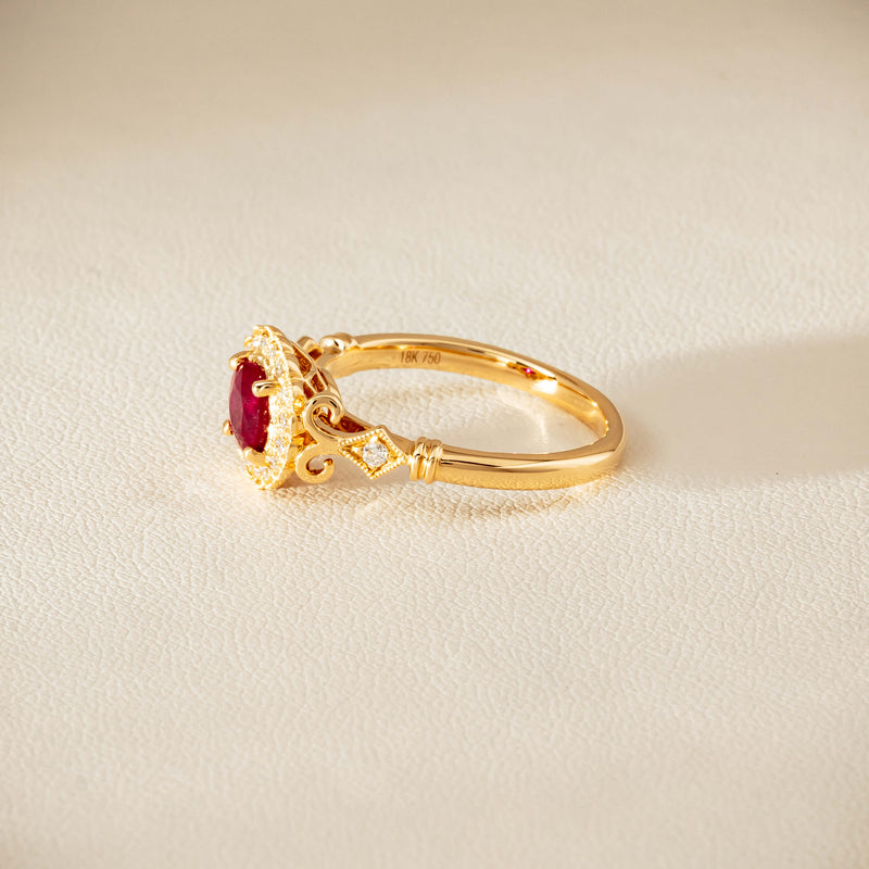 18ct Yellow Gold 1.02ct Ruby & Diamond Versailles Ring - Ring - Walker & Hall