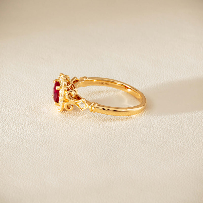 18ct Yellow Gold 1.02ct Ruby & Diamond Versailles Ring - Ring - Walker & Hall