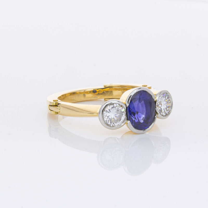 Deja Vu 18ct Yellow Gold 1.50ct Sapphire & Diamond Ring-Ring-Walker & Hall