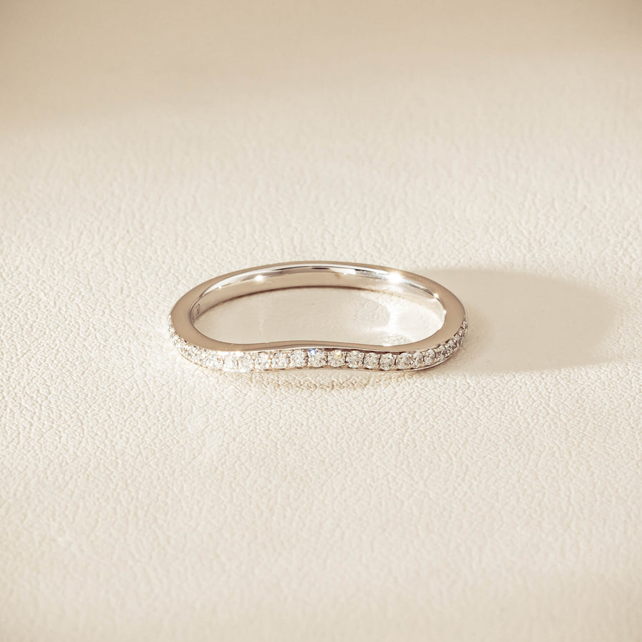 18ct White Gold .15ct Diamond Grace Band - Ring - Walker & Hall
