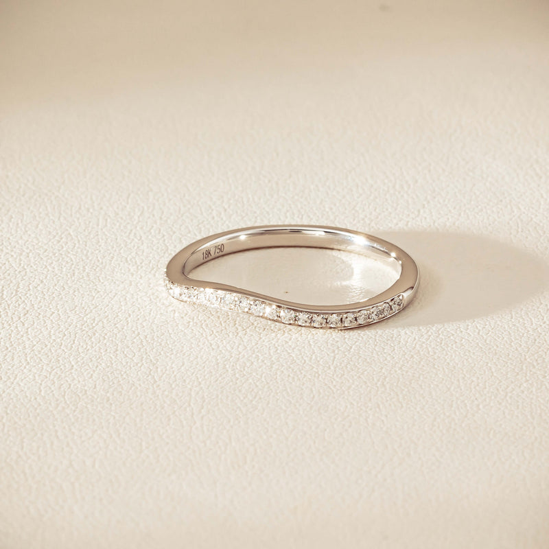18ct White Gold .15ct Diamond Grace Band - Ring - Walker & Hall