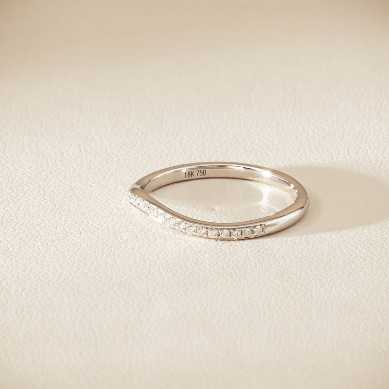 18ct White Gold .15ct Diamond Grace Band - Ring - Walker & Hall