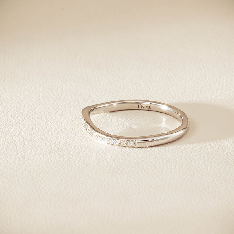 18ct White Gold .15ct Diamond Grace Band - Ring - Walker & Hall