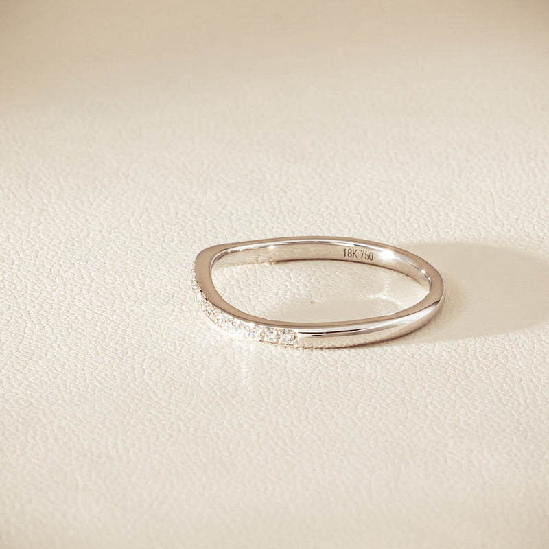 18ct White Gold .15ct Diamond Grace Band - Ring - Walker & Hall