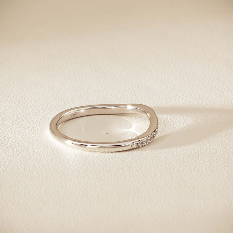 18ct White Gold .15ct Diamond Grace Band - Ring - Walker & Hall