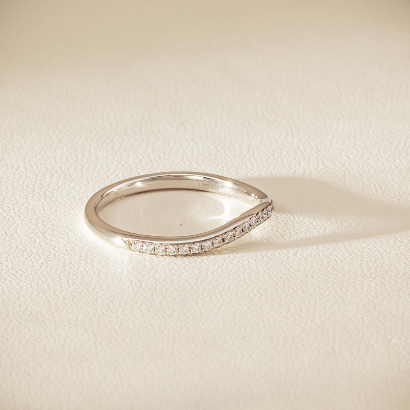 18ct White Gold .15ct Diamond Grace Band - Ring - Walker & Hall