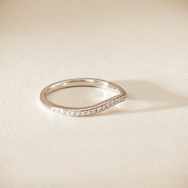 18ct White Gold .15ct Diamond Grace Band - Ring - Walker & Hall