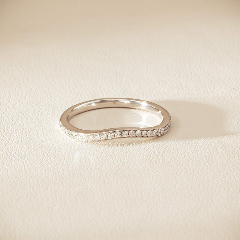 18ct White Gold .15ct Diamond Grace Band - Ring - Walker & Hall