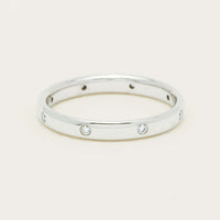 18ct White Gold .08ct Diamond Lucky Band - Ring - Walker & Hall