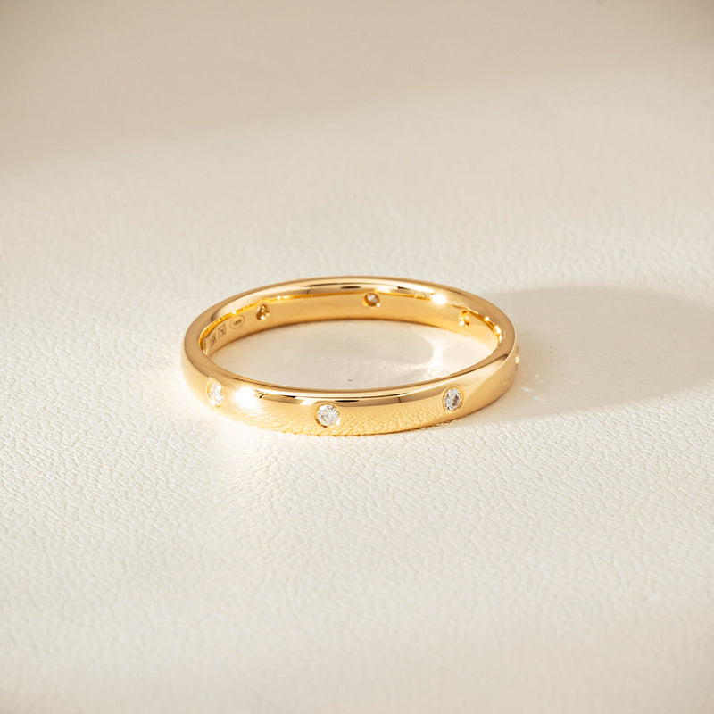 18ct Yellow Gold Diamond Lucky Band - Ring - Walker & Hall