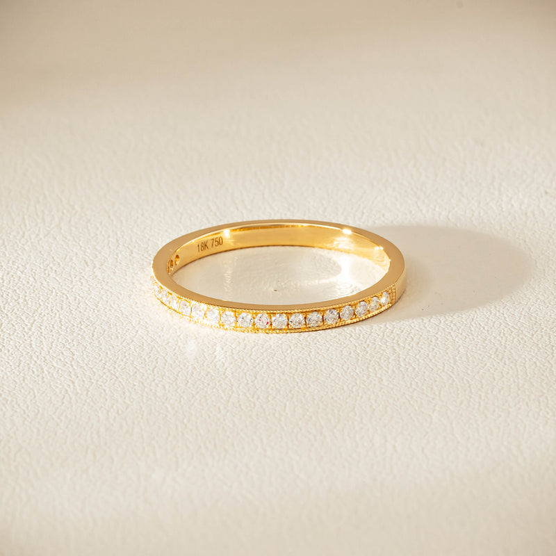 18ct Yellow Gold .16ct Diamond Galaxis Band - Ring - Walker & Hall