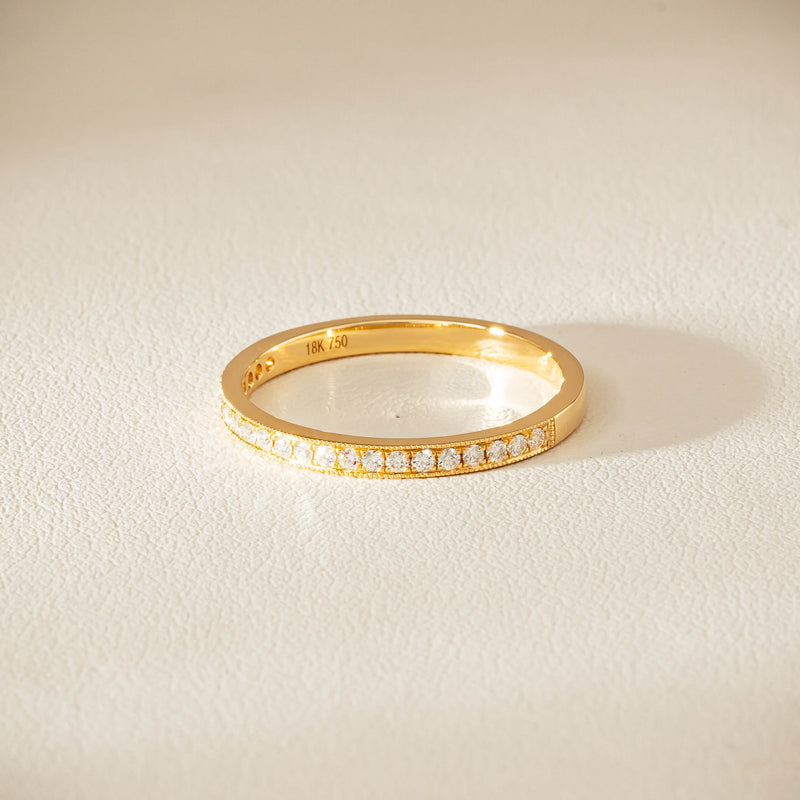 18ct Yellow Gold .16ct Diamond Galaxis Band - Ring - Walker & Hall