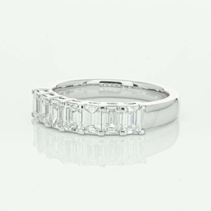 18ct White Gold 1.36ct Emerald Cut Diamond Asra Ring-Ring-Walker & Hall