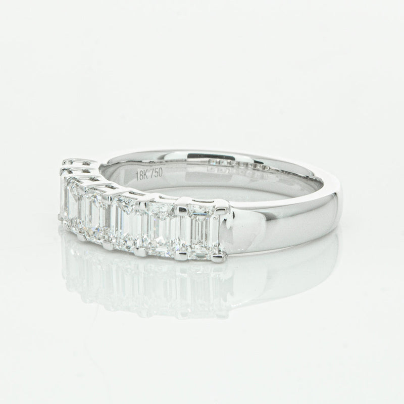 18ct White Gold 1.36ct Emerald Cut Diamond Asra Ring-Ring-Walker & Hall