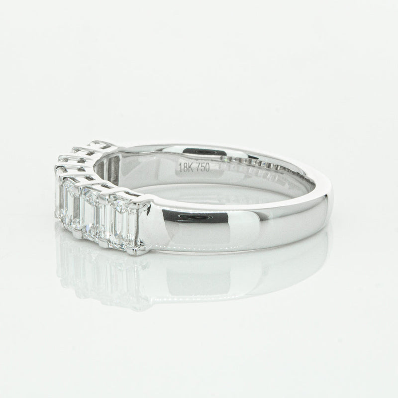 18ct White Gold 1.36ct Emerald Cut Diamond Asra Ring-Ring-Walker & Hall