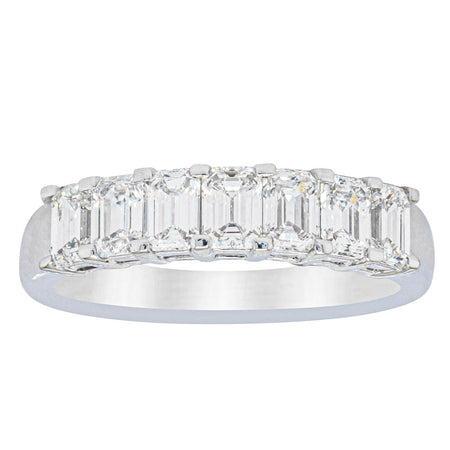 18ct White Gold 1.36ct Emerald Cut Diamond Asra Ring-Ring-Walker & Hall
