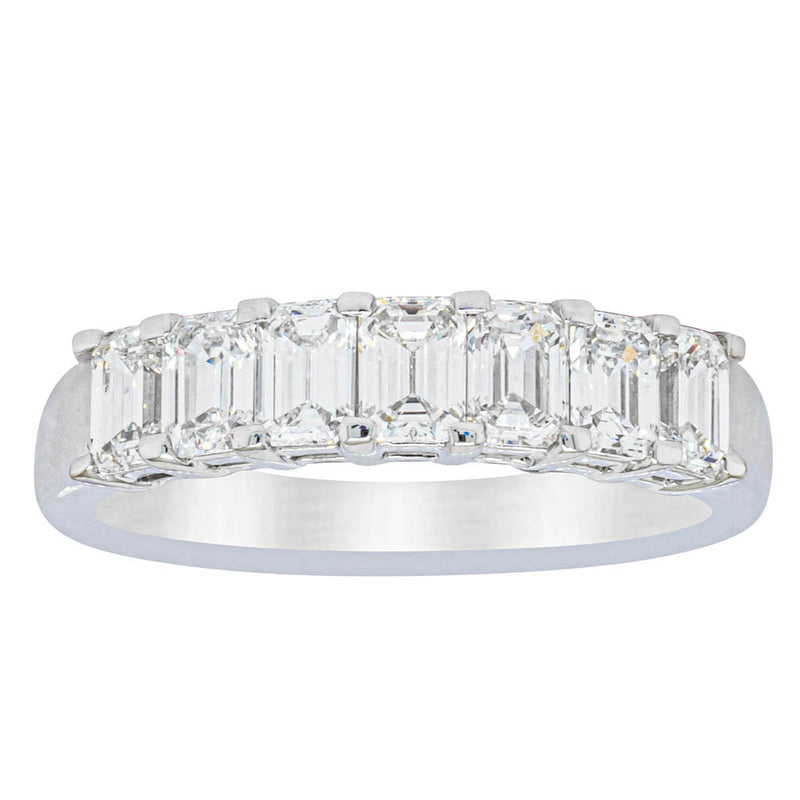 18ct White Gold 1.36ct Emerald Cut Diamond Asra Ring-Ring-Walker & Hall