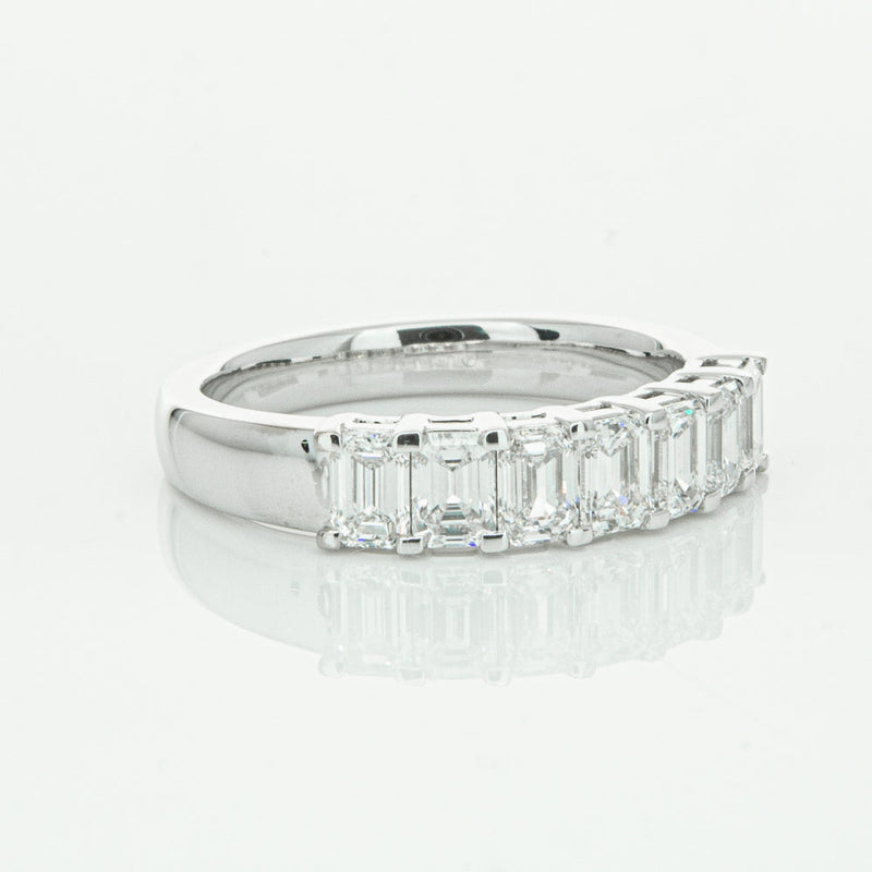18ct White Gold 1.36ct Emerald Cut Diamond Asra Ring-Ring-Walker & Hall