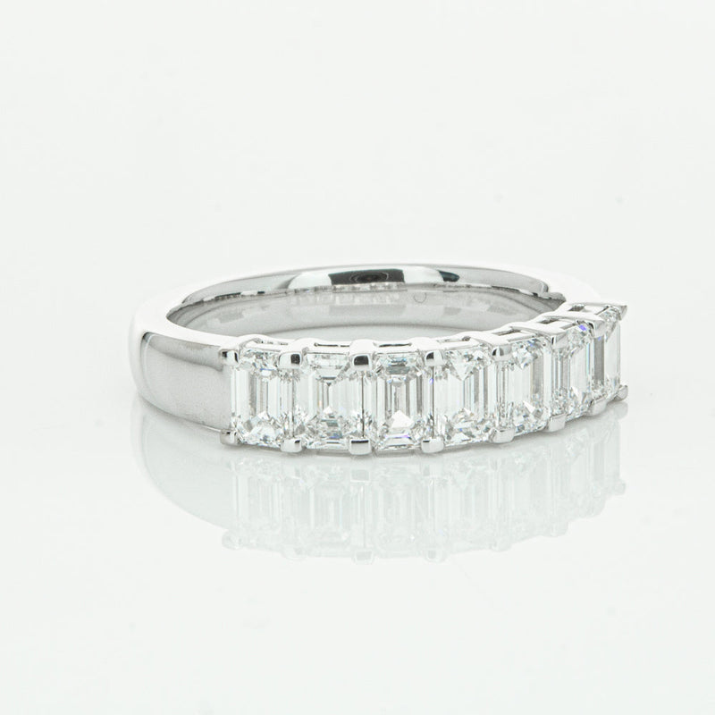 18ct White Gold 1.36ct Emerald Cut Diamond Asra Ring-Ring-Walker & Hall