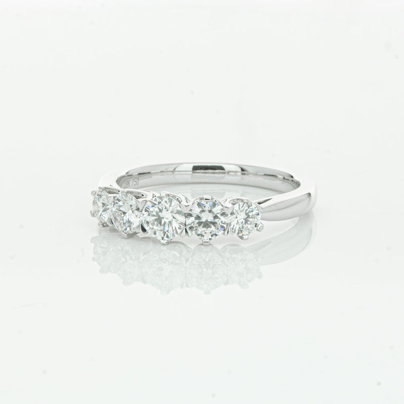 18ct White Gold .80ct Diamond Pentagon Ring-Ring-Walker & Hall