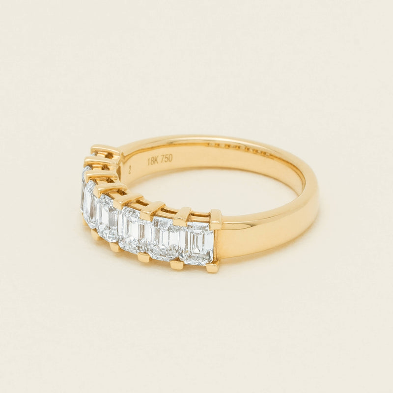 18ct Yellow Gold Emerald Cut Diamond Asra Ring - Ring - Walker & Hall