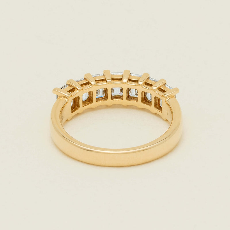 18ct Yellow Gold Emerald Cut Diamond Asra Ring - Ring - Walker & Hall