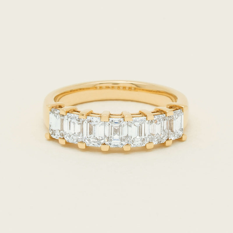 18ct Yellow Gold Emerald Cut Diamond Asra Ring - Ring - Walker & Hall