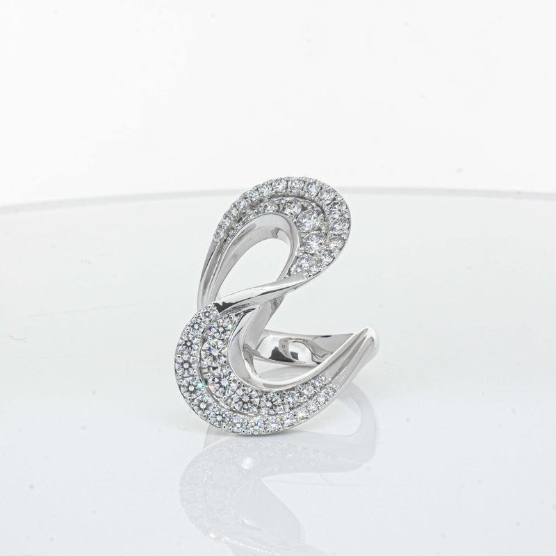 Platinum 1.55ct Diamond Flamenco Ring - Ring - Walker & Hall