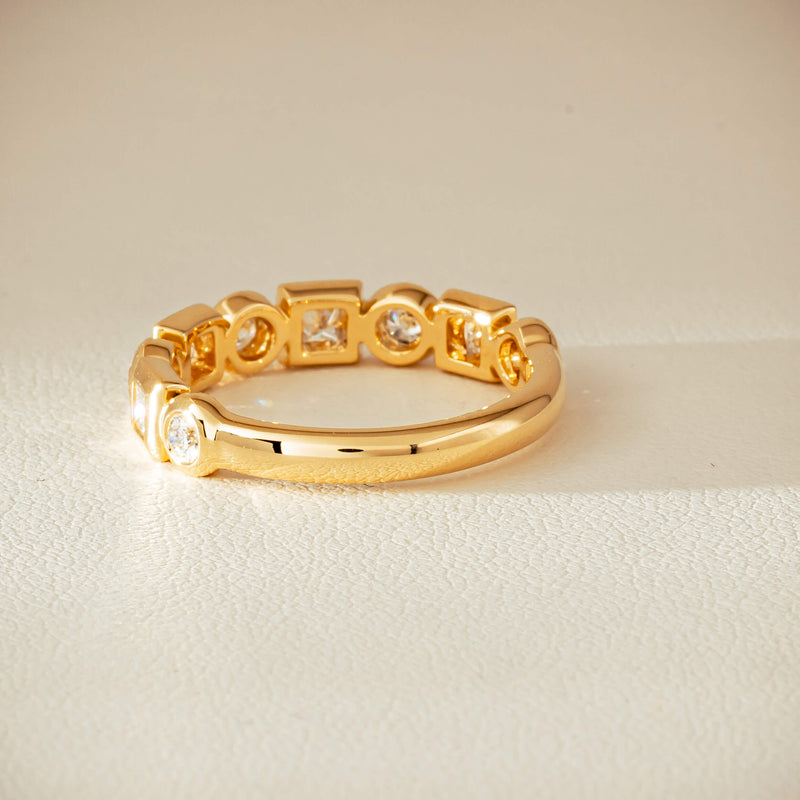 18ct Yellow Gold .59ct Mixed Cut Diamond Fusion Band - Ring - Walker & Hall