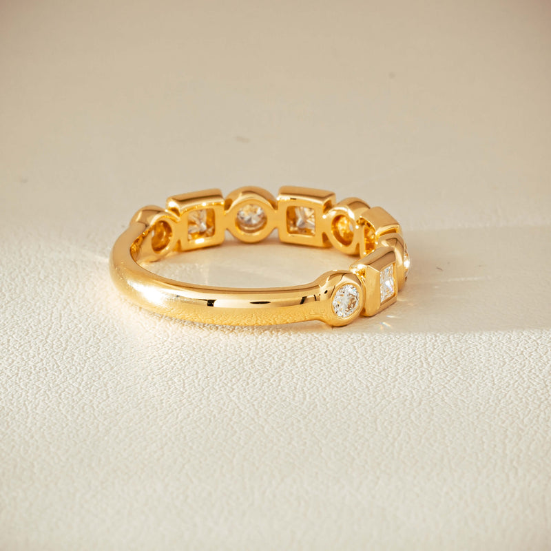 18ct Yellow Gold .59ct Mixed Cut Diamond Fusion Band - Ring - Walker & Hall