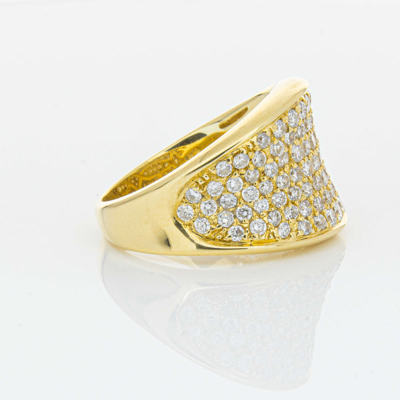 Deja Vu 18ct Yellow Gold 1.44ct Diamond Pave-Set Ring - Ring - Walker & Hall