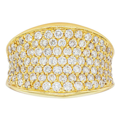 Deja Vu 18ct Yellow Gold 1.44ct Diamond Pave-Set Ring - Ring - Walker & Hall