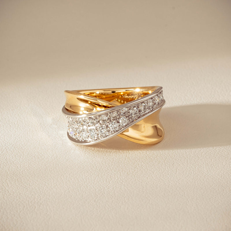 18ct Yellow & White Gold .74ct Diamond Clara Ring - Ring - Walker & Hall
