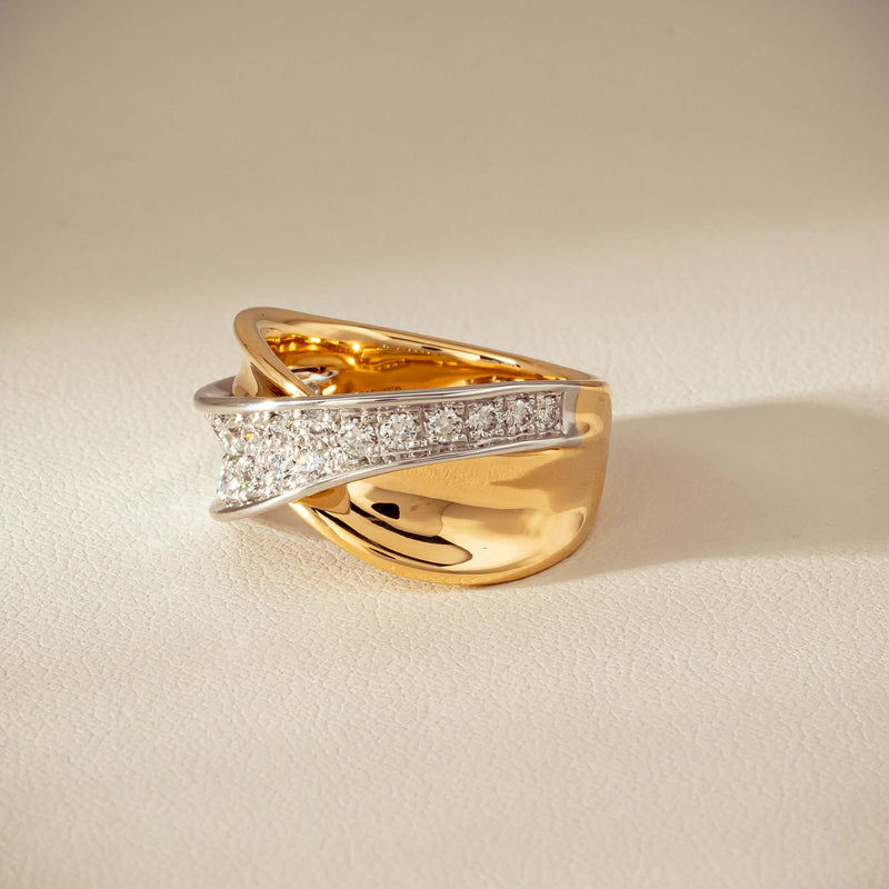 18ct Yellow & White Gold .74ct Diamond Clara Ring - Ring - Walker & Hall