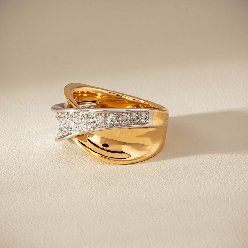 18ct Yellow & White Gold .74ct Diamond Clara Ring - Ring - Walker & Hall