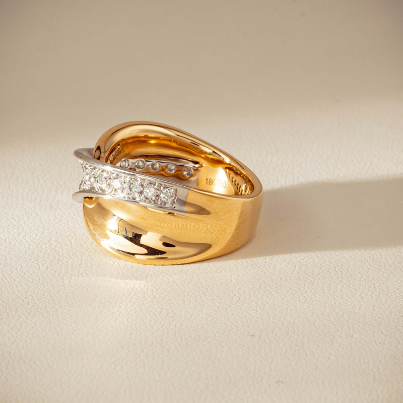 18ct Yellow & White Gold .74ct Diamond Clara Ring - Ring - Walker & Hall
