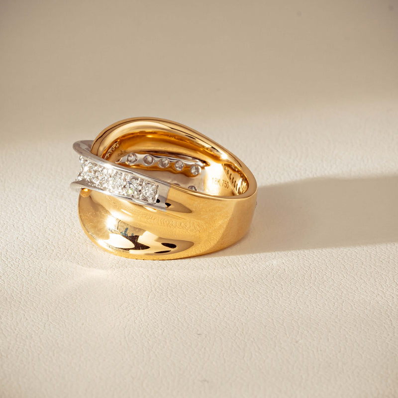 18ct Yellow & White Gold .74ct Diamond Clara Ring - Ring - Walker & Hall