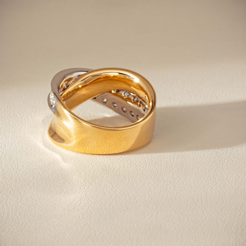 18ct Yellow & White Gold .74ct Diamond Clara Ring - Ring - Walker & Hall