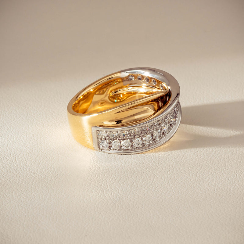 18ct Yellow & White Gold .74ct Diamond Clara Ring - Ring - Walker & Hall
