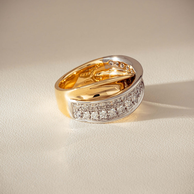 18ct Yellow & White Gold .74ct Diamond Clara Ring - Ring - Walker & Hall