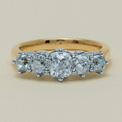 18ct Yellow Gold 2.09ct Old Mine Cut Diamond Monarch Ring - Ring - Walker & Hall