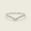 14ct White Gold Diamond Chevron Band