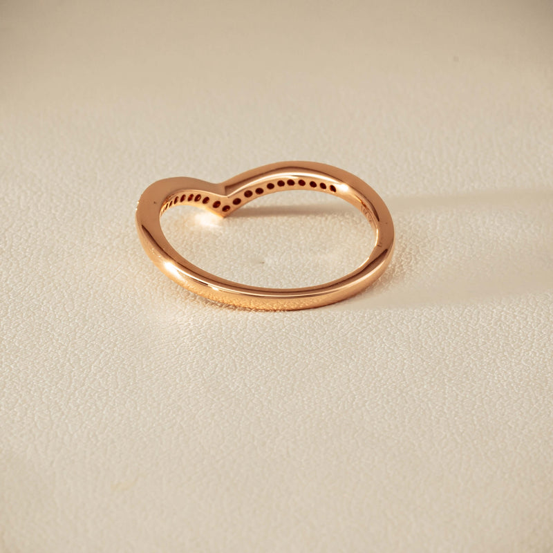 14ct Rose Gold Diamond Chevron Band