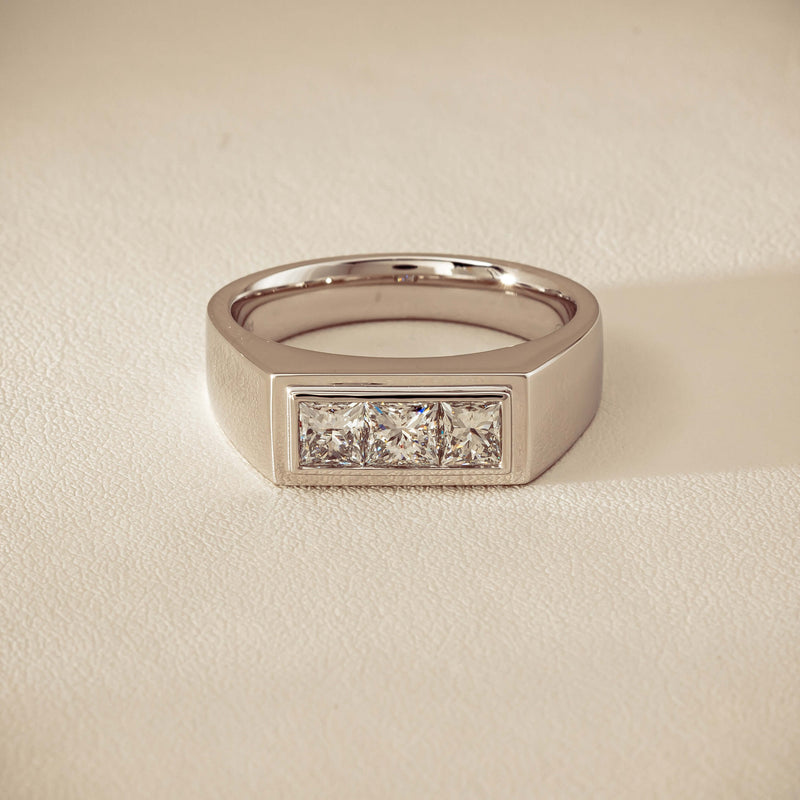 Platinum 1.47ct Reclaimed Princess Diamond Mens Ring
