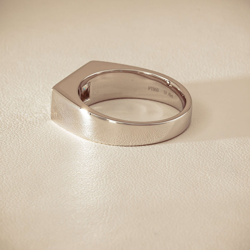 Platinum 1.47ct Reclaimed Princess Diamond Mens Ring