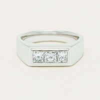 Platinum 1.47ct Reclaimed Princess Diamond Mens Ring