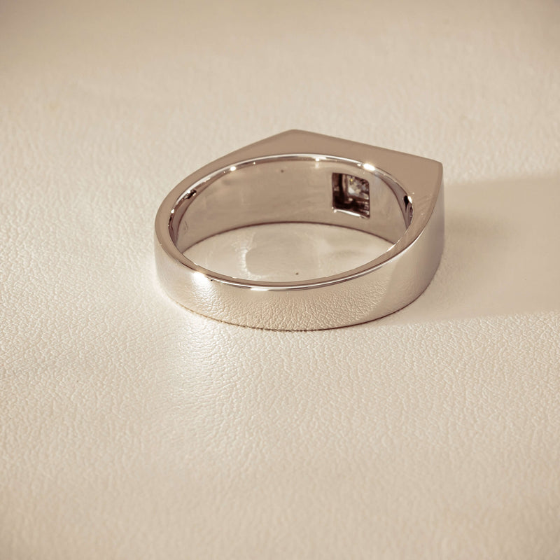 Platinum 1.47ct Reclaimed Princess Diamond Mens Ring