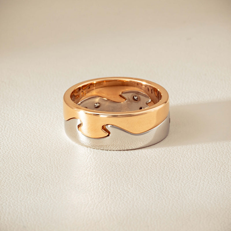 Deja Vu 18ct Bi-Tone Gold Diamond Two-Piece Fusion Band
